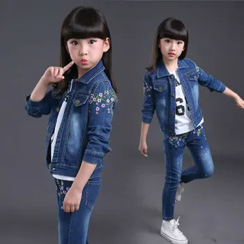 

New 2019 Spring Newborn Baby Girls Clothes Set Long Sleeved Tops + Pants 2PCS Outfits Kids 3T-12 Years Old Childrens Girls Suits