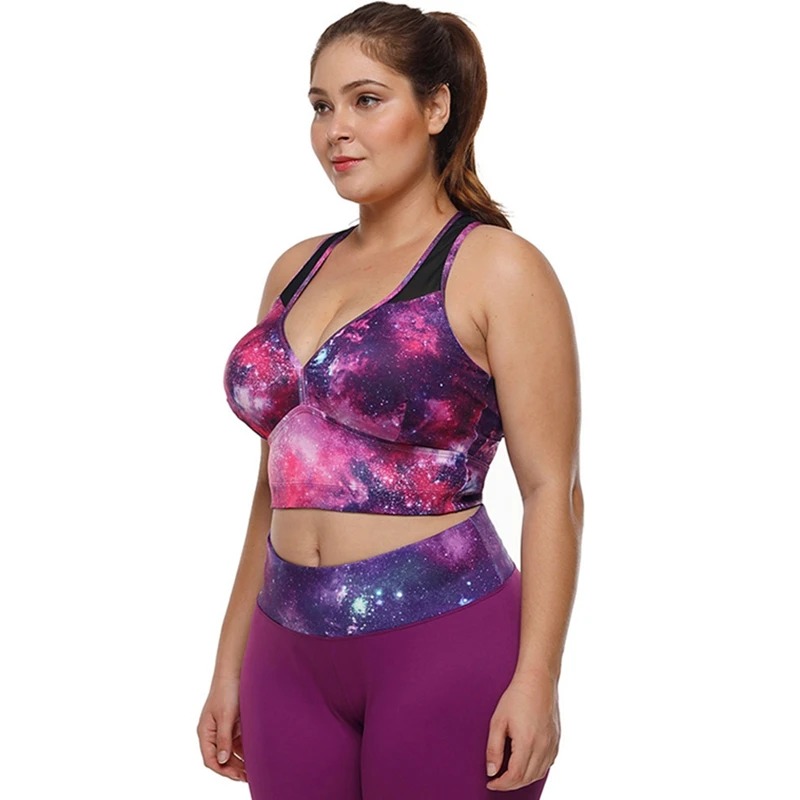 Plus Size High Stretch Shockproof Breathable Women Sports Bra Fitness