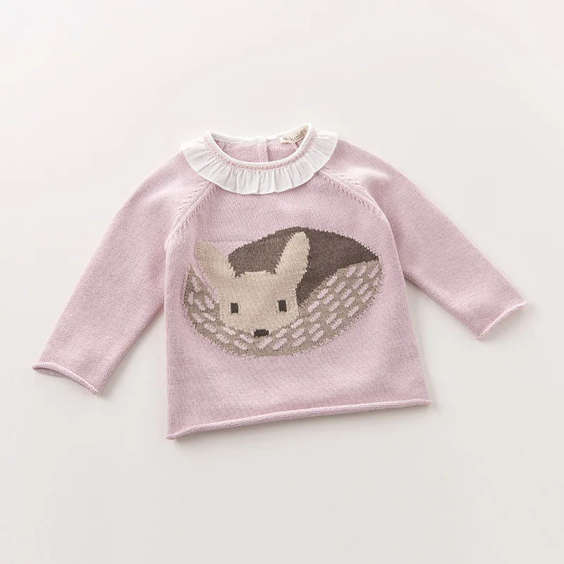 DB5994 dave bella/осенний шерстяной пуловер для новорожденных девочек; топы; Одежда для младенцев; вязаный свитер для малышей