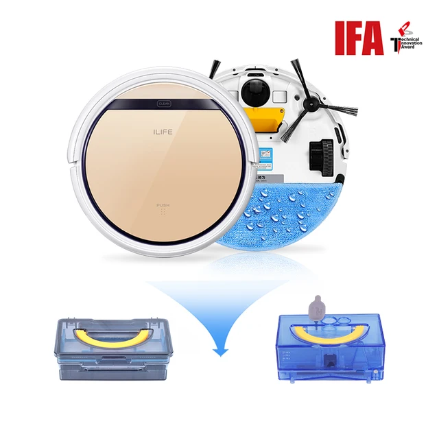 ILIFE V5s Pro Stofzuiger Robot Sweep & Nat Mop Automatisch Opladen voor Huisdier haar en Harde Vloer Krachtige Zuigkracht ultra Dunne 5