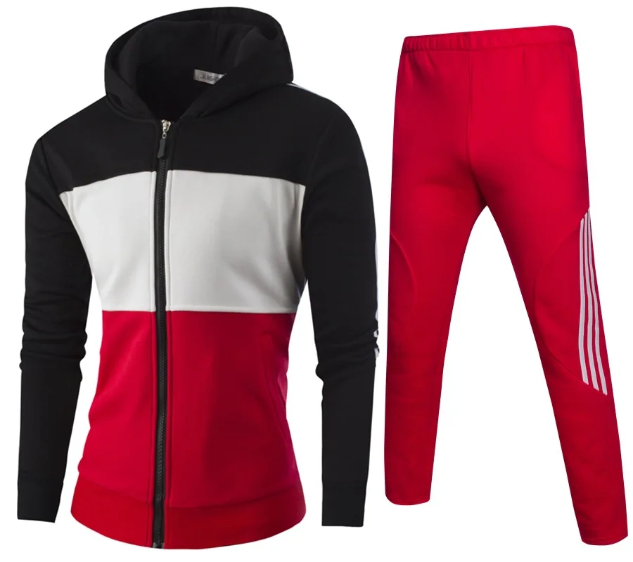 Mens Tracksuit Set 2018 Sportswear Exercise Polo Suit Autumn Winter Men Sweatshirt Jogger Pants Set Sudaderas Hombre Size M-4xl