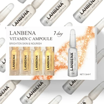 

LANBENA Vitamin C Ampoule Serum Whitening Remover Freckle Speckle Fade Dark Spots Moisturizing Anti-Aging Nourishing For 7 Days