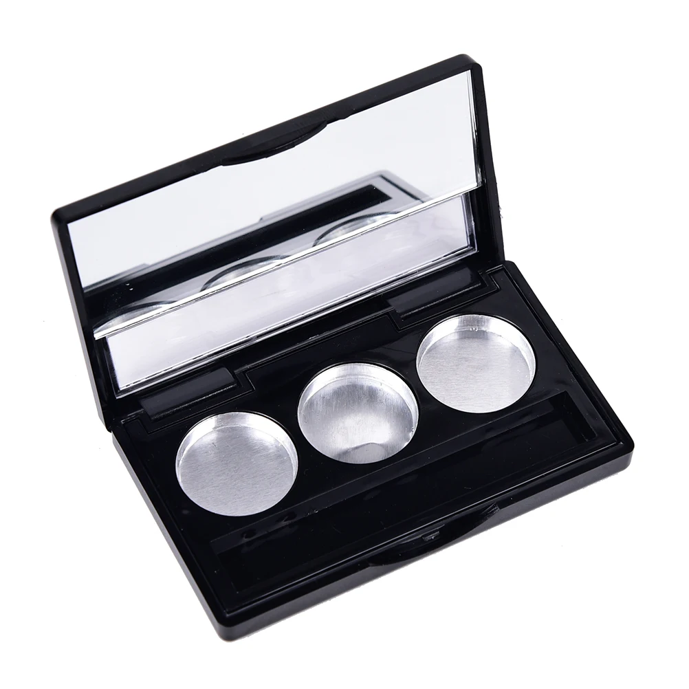 DIY Cosmetic Packing+3Pcs Palette Eyeshadow Powder Cosmetics Empty 3 Round Grids Eyeshadow Lipstick Powder Box Case