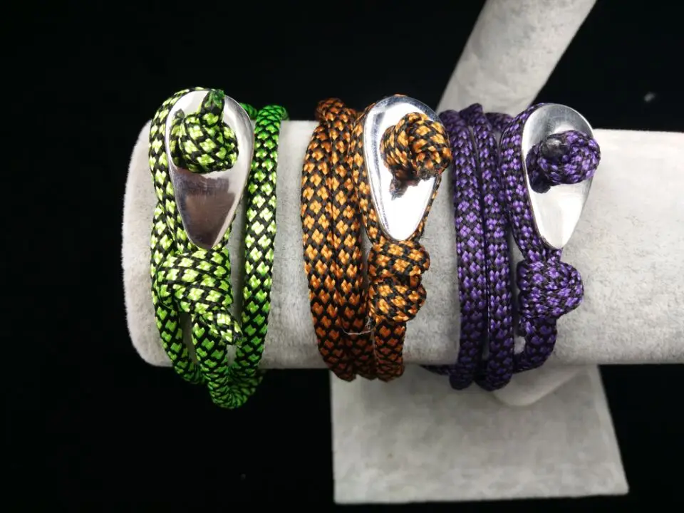 

Genuine Handmade Free shipping nylon rope colorful cord with thimble type design bracelet for men and women