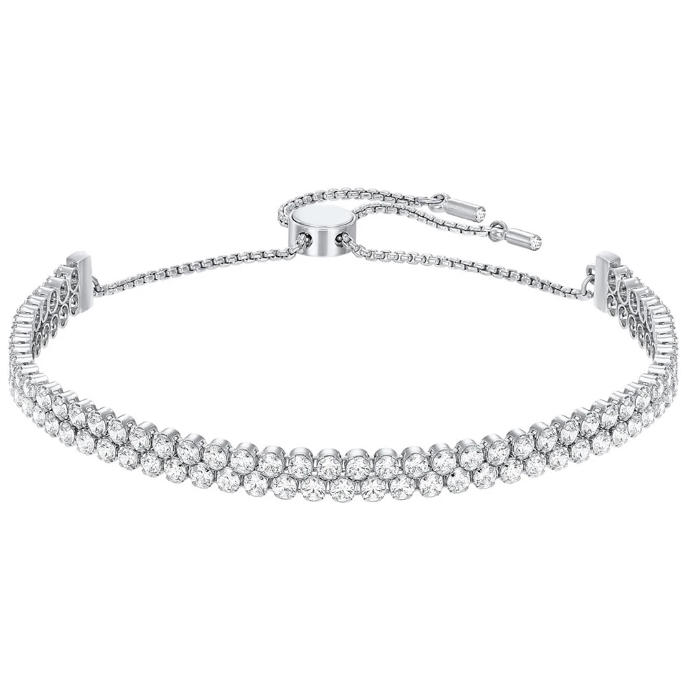

SWA RO 2019 New SUBTLE DOUBLE Bracelet Women Shine Two Exquisite Transparent Crystal For Girlfriends Best Choice Jewelry Gifts
