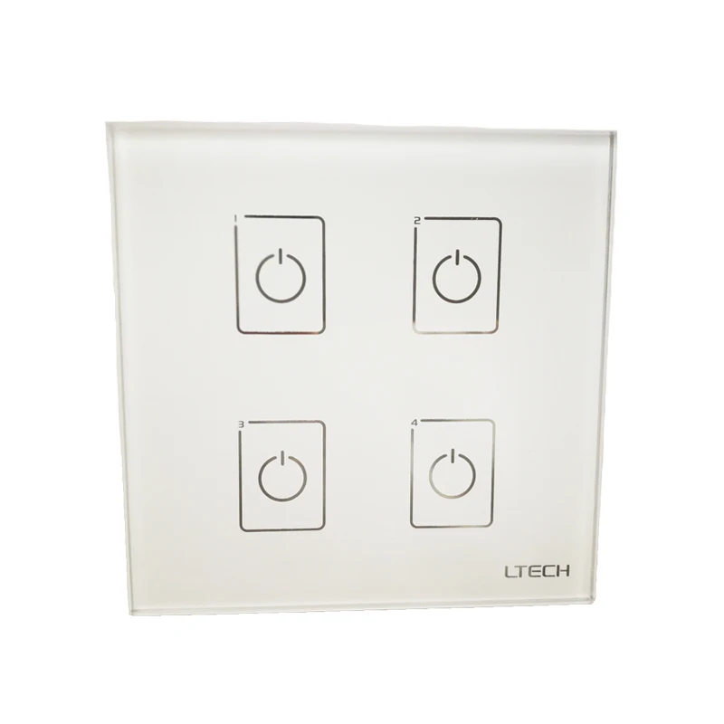 Ltech DALI Led Dimmer Wall Mount Touch Panel 4CH 4 zone On/Off Switch