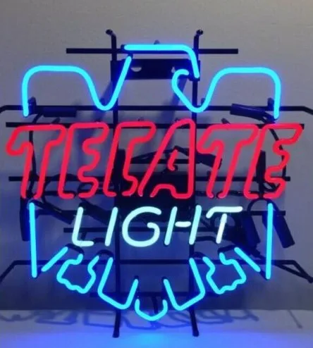 На заказ TECATE Light Eagle glass неоновый свет знак пивной бар