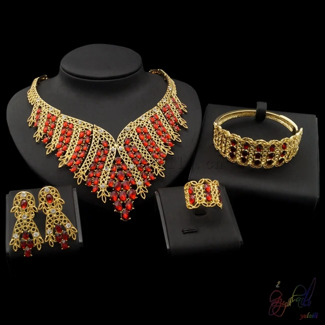 Yulaili Free Shipping Big Gold Plating Jewelry Set Heavy African Bridal