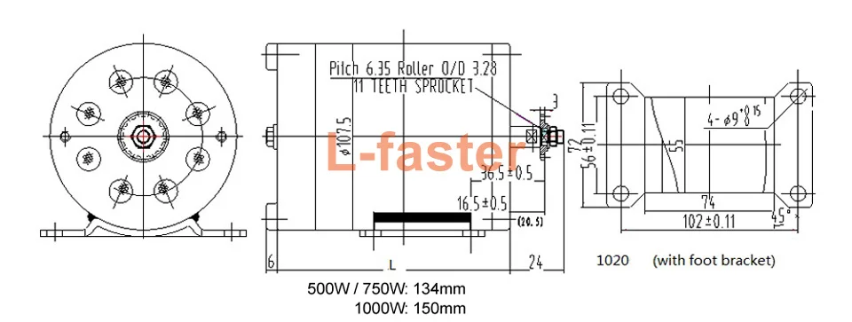 Excellent 1000W Electric Motorcycle Motor Kit Changing Gas ATV To Electric ATV DIY Electric 4-wheel Child Vehicle Electric Scooter Engine 5