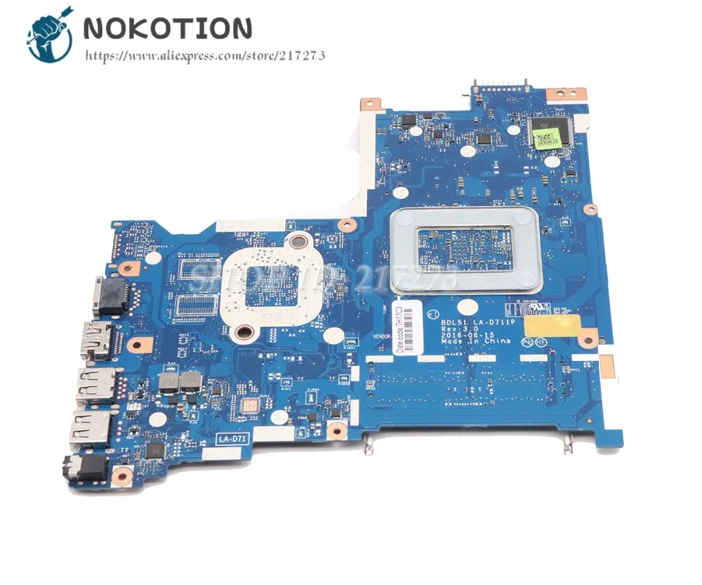 NOKOTION 854966-001 854966-601 для hp G5 15-BA Материнская плата ноутбука BDL51 LA-D711P основная плата DDR3 с процессор на плате