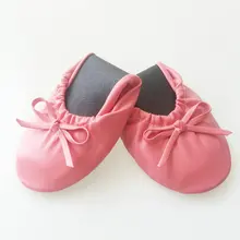 Удобная женская обувь на плоской подошве Балетки roll up складной обувь сложить балетная сумка в комплекте