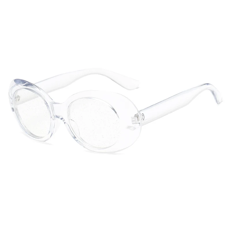 Сова город Солнцезащитные очки женские винтажные овальные очки блестящие линзы очки для мужчин брендовые дизайнерские яркие красные розовые желтые солнцезащитные очки - Цвет линз: clear frame clear