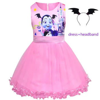 

Kids Vampirinas Clothing Princess Party Evening Tutu Dress for Baby Girls Childrens Costumes Vestido Vampirinas Headband