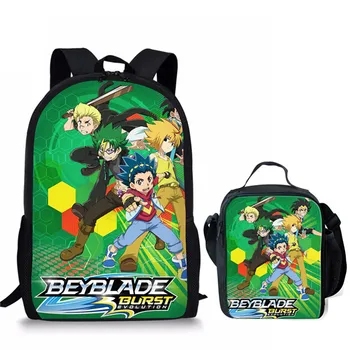 

2pcs/set Orthopedic Schoolbags Backpack Teenager Girls Boys Schoolbag Travel Beyblade Burst Prints Backpack Cartoon Book Bags
