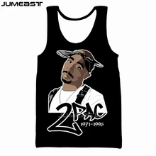 Jumeast бренд для мужчин/женщин 3D Печатный жилет суперзвезда Тупак короткий рукав модный спортивный пуловер летние топы на бретелях футболки