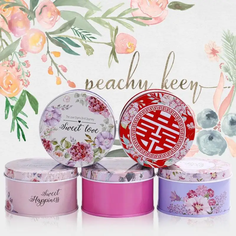 

Pure And Fresh Flower Print Small Tin Box Kawaii Wedding Candy Trinket Organizer Mini Container For Wedding Gift Case HQH8949