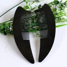 15 см натуральный черный Бык Рог волос гребень с широкими зубьями карман Складная Расческа высокого качества