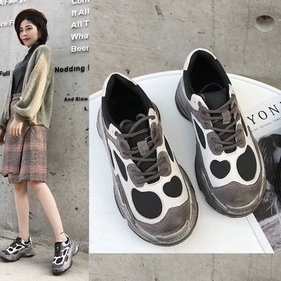 

Cute women's shoes super fire net red old shoes women's winter plus velvet students autumn wild thick-soled casual shoes
