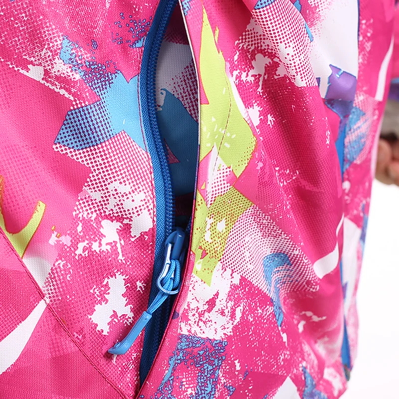 Лыжная куртка утепленная Новинка принт теплая водонепроницаемая ветрозащитная верхняя одежда с капюшоном зимняя куртка для сноуборда для женщин