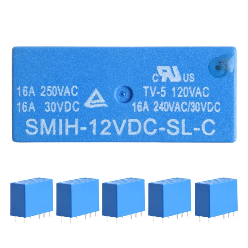 

5PCS 8pins SMIH-12VDC-SL-C DC 12V 16A 250VAC Power Relay #20/25W
