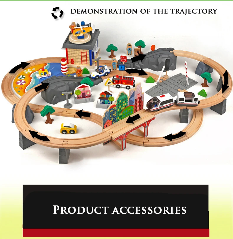 92 шт./компл. деревянный набор железнодорожных поездов стэнард Электрический Поезд голова трек игрушки для детей подарок на день рождения