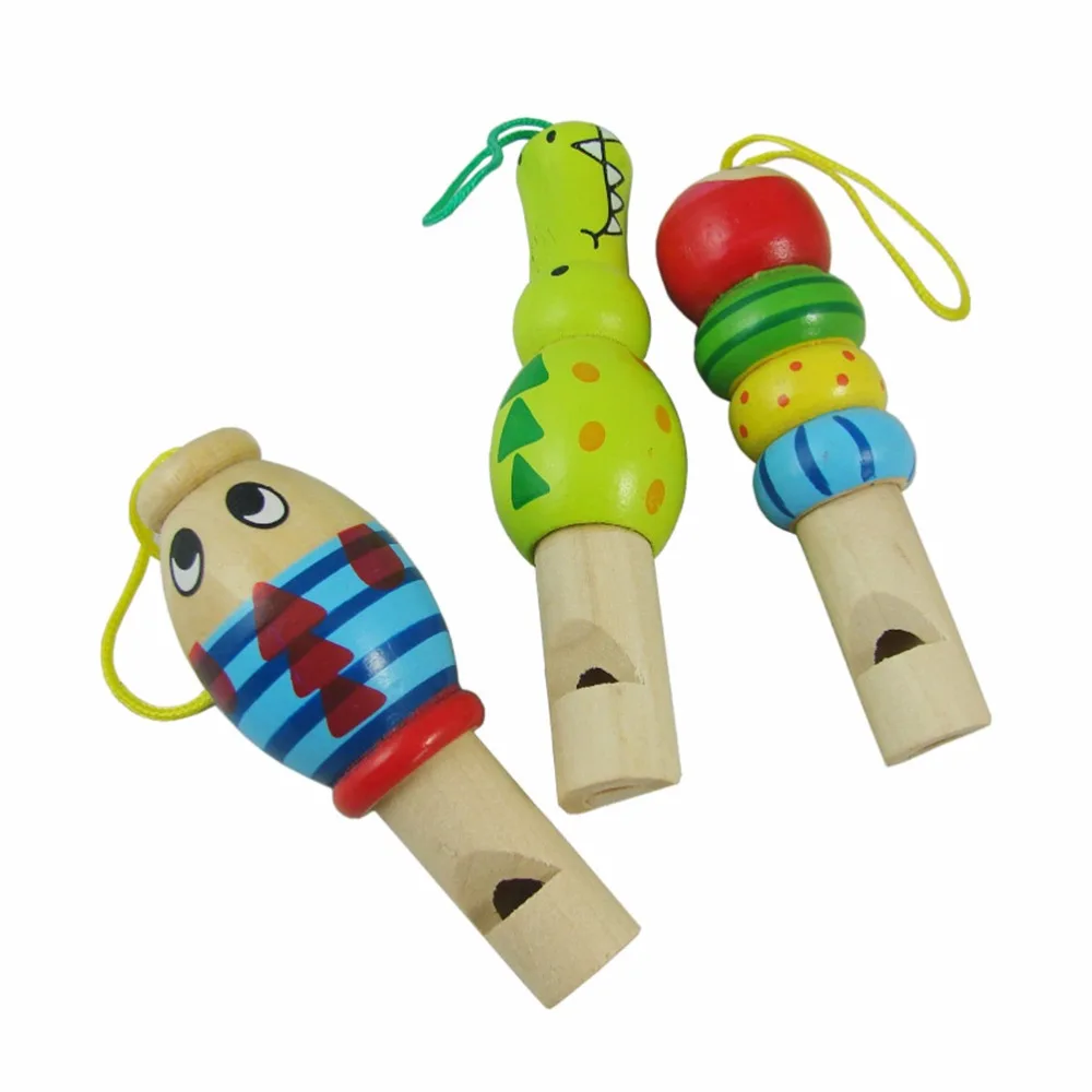 Wooden Cartoon Children Small Piccolo Playing Instrument Infant