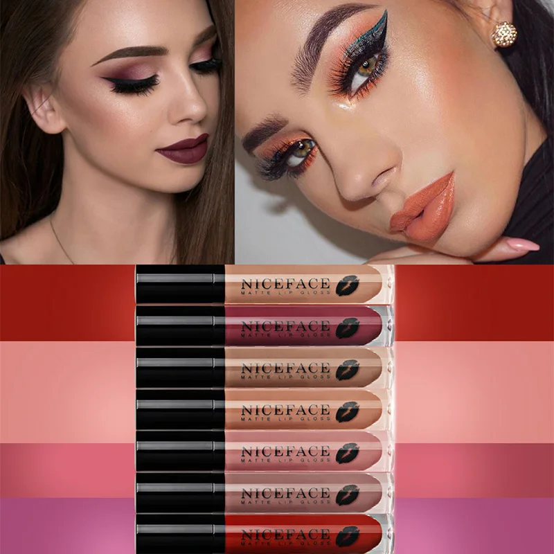 Niceface брендовая матовая помада для макияжа жидкая коричневого телесного шоколада