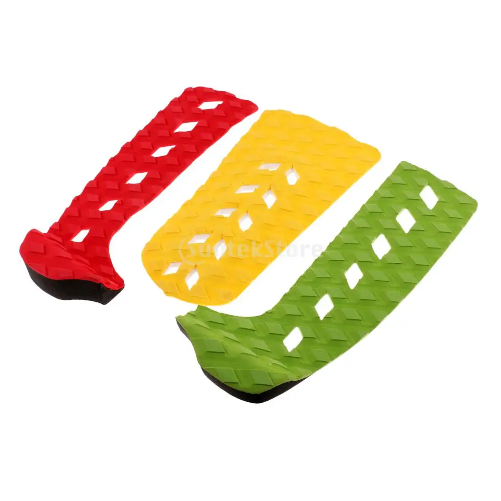 3 Pieces Outdoor Longboard Traction Pad Skimboard Tail Pad for Skimboarding Surfing Funboard Paddleboard Shortboard