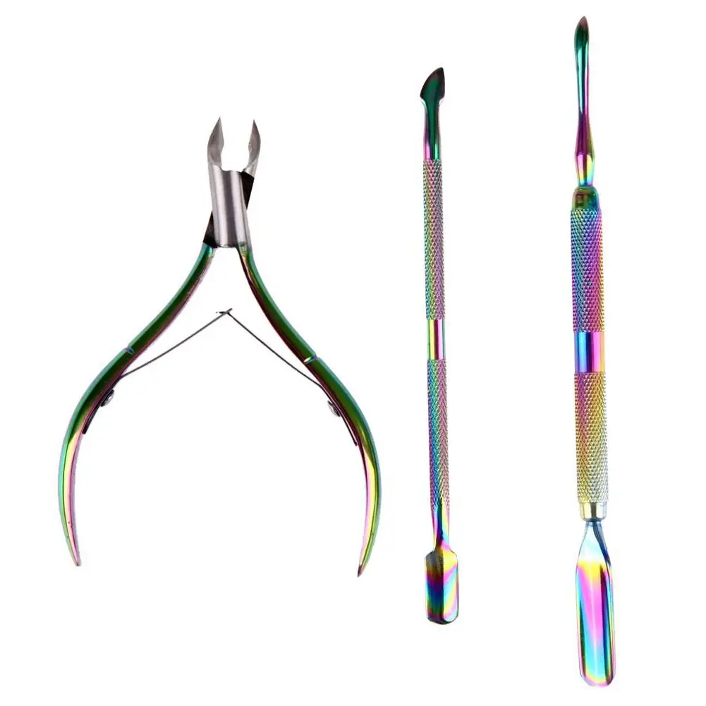 BEST 3PCS Nail Cuticle Spoon Pusher Remover Cutter Nipper Clipper Set