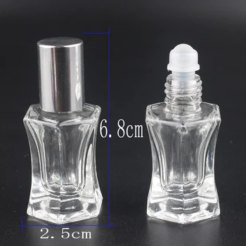 

6Pcs High Quality Transparent Crystal Glass Essential Oil Roller Bottle Glass Bowl Aroma Perfume Lipstick Roller Bottle 6 Colors