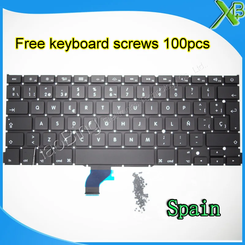 Совершенно новая испанская клавиатура SP + винты для клавиатуры 100 2013 MacBook Pro Retina 2015