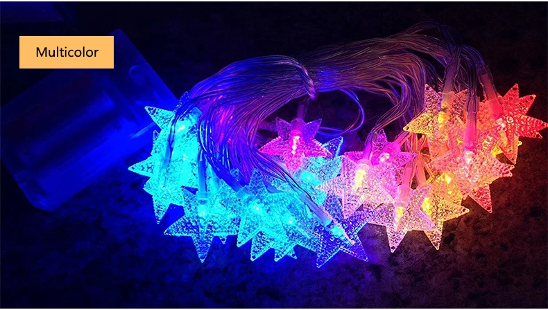 3M LED Star String Lights Christmas Holiday Decoration Star Fairy Light AA Battery Operated 20leds Festoon Light Chain SL057