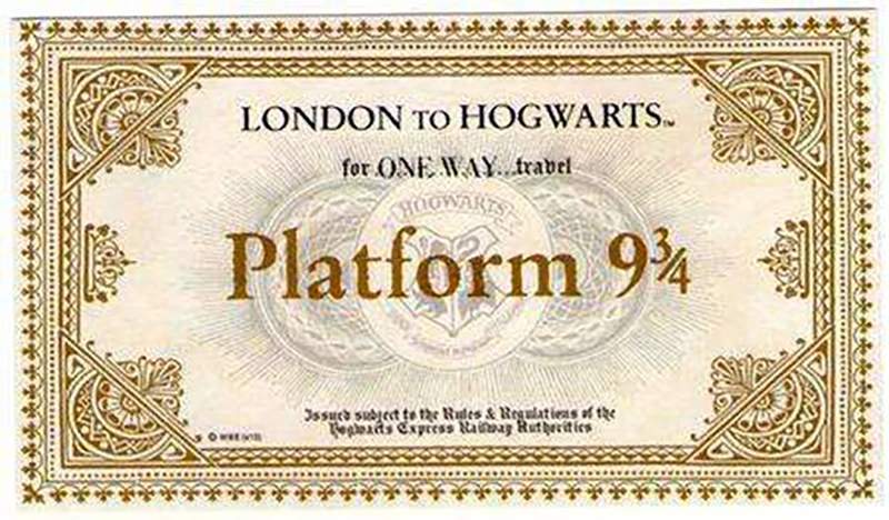 Wizarding World of Harry Hogwart London Express копия билета на поезд 1 шт. Платформа 9 3/4 билета на станцию