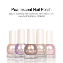 MYDANCE 6 мл не peelable долговечный перламутровый поляризационный лак для ногтей для девочек с сердцем Сетка Красный стойкий не выцветающий Блестящий лак для ногтей TSLM1