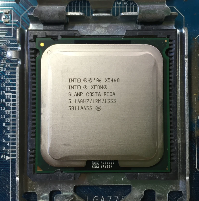 Четырехъядерный процессор Intel socket 775 Xeon X5460 x5460 3 16 ГГц 12 МБ 1333 МГц работает на