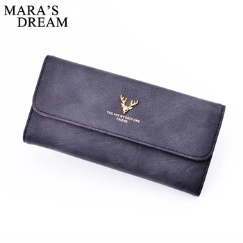 

Mara's Dream Womens Wallets And Purses Long Leather Hasp Ladies Wallet With Animals Deer Credit Card Holder Zipper Clutch Girls