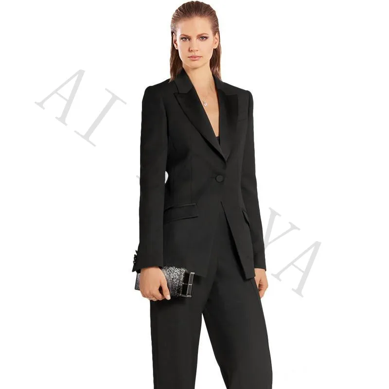 Women's black blazer with satin lapel Clearance