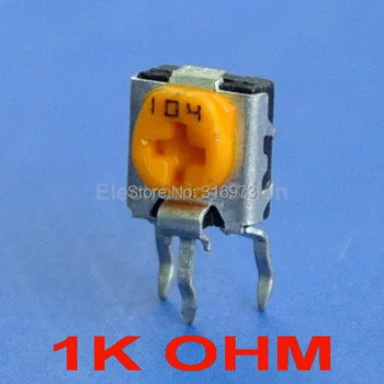 

(20 pcs/lot) 1K OHM Side-adjust Carbon Composition EVND-6FE Square Trimmer Potentiometer.