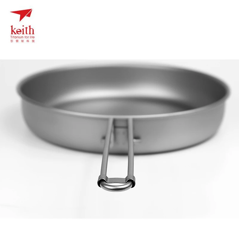 1000 ml Keith titanio plegable olla sartén Camping Picnic senderismo Pan de utensilios de cocina mango plegable Ti6034