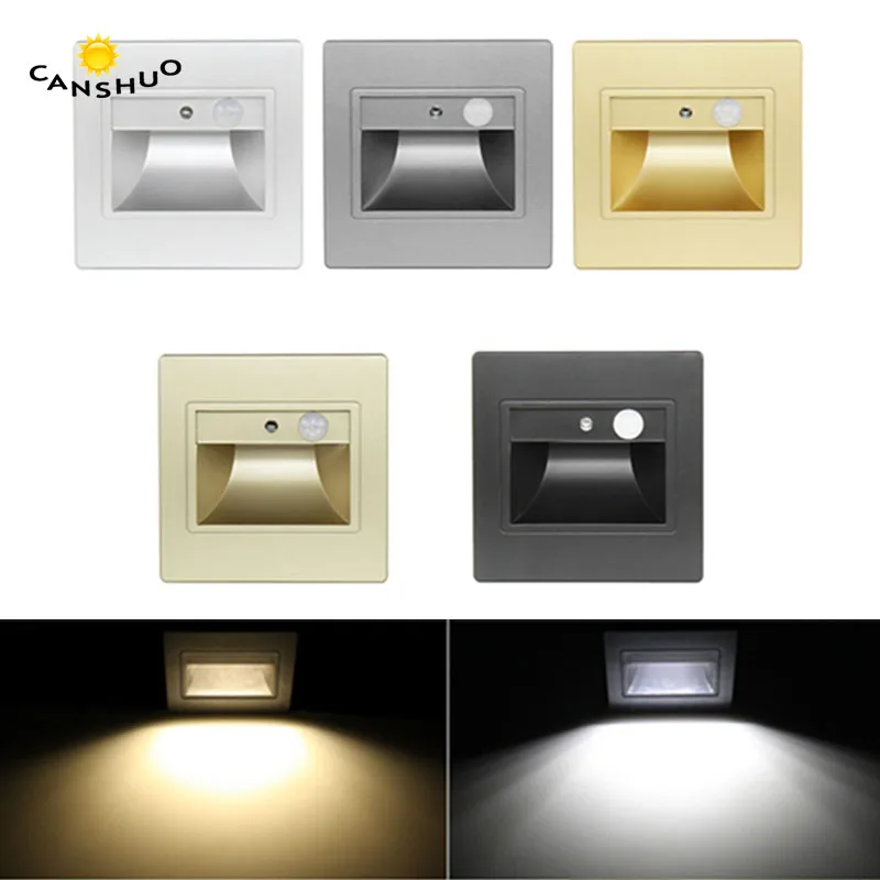 

PIR Motion Sensor 10pcs/lot Led Stair Light Infrared Human Body Induction Lamp Recessed Steps Ladder Wall Lamp with 86 box decor