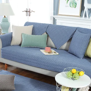 

WLIARLEO Universal Solid Sofa Cover Sectional Blue Sofa Towel Cotton Polyester Dust-proof Seat Covers For Living Room funda sofa