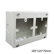 2pcs Surface Mounted 2-Gang Iron Bottom Box 86 Type Switch Socket Electrical Mounting Box for Workshop Factory Free Shipping