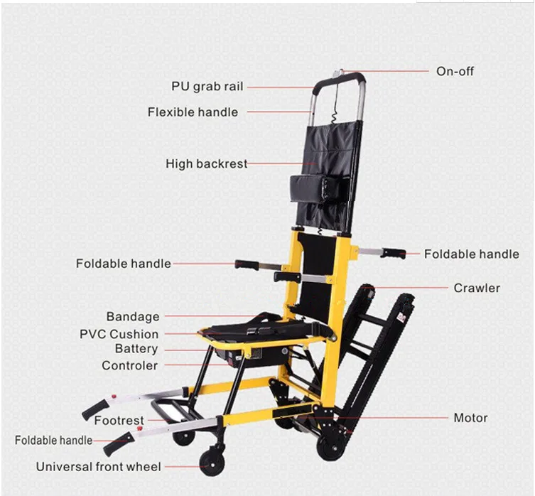 Lightweight electric climbing wheelchair Easy to get up and down stairs