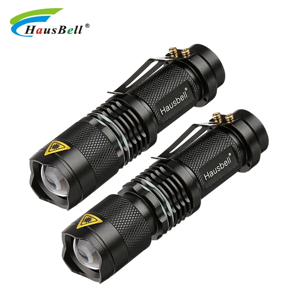 

Hausbell 7W Mini LED Flashlight Tactical Flashlight LED Handheld Flashlights Zoomable Water Resistant 3 Light Modes