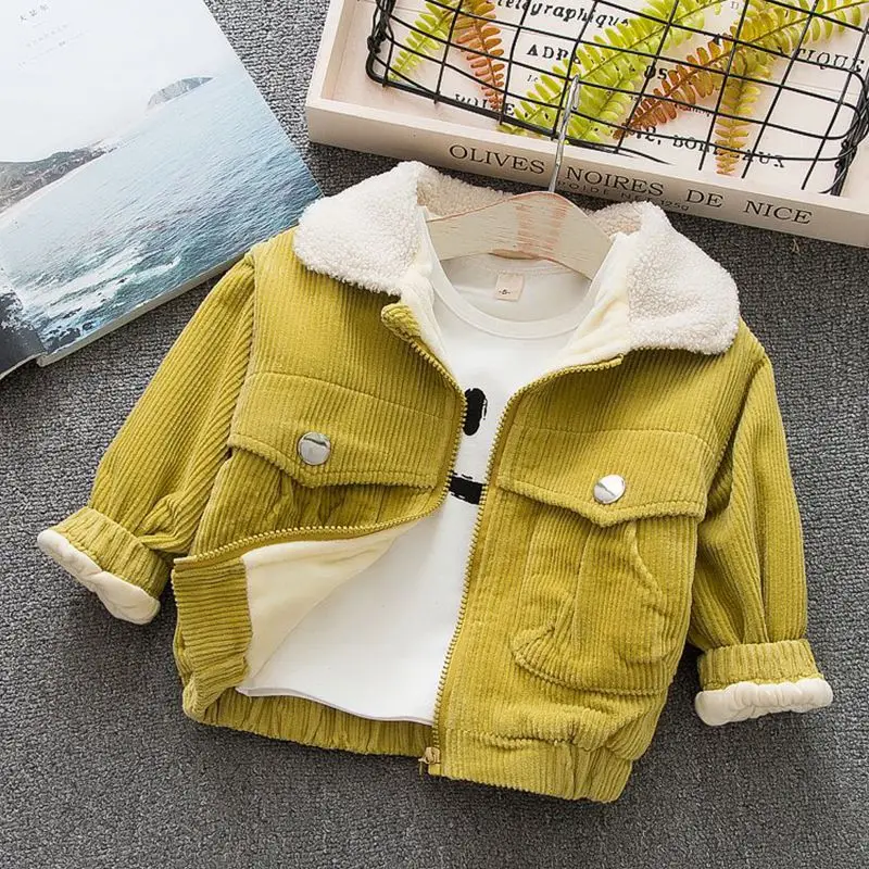 

Warm Winter Children Baby Girls Boys Corduroy Velvet Kids Turn-Down Collar Long Sleeve Jacket Coat Cardigan Outwear Casaco S7260