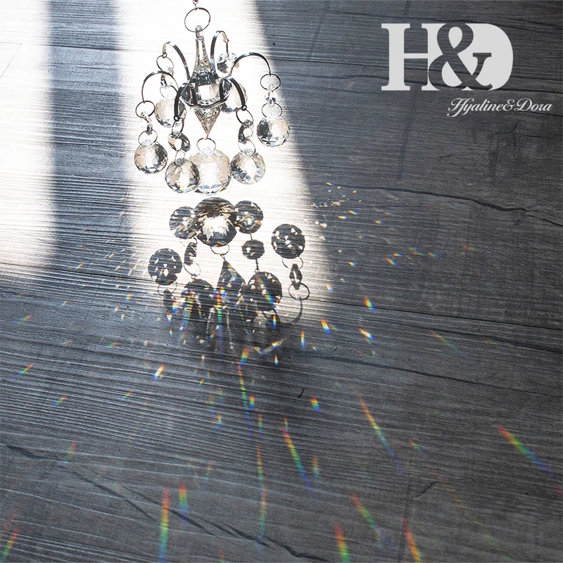 H&D Crystal Sun Catcher Rainbow Maker Window Hanging Chandelier Prisms Bead Chakra 20mm Balls Suncatcher Garden Home Decoration