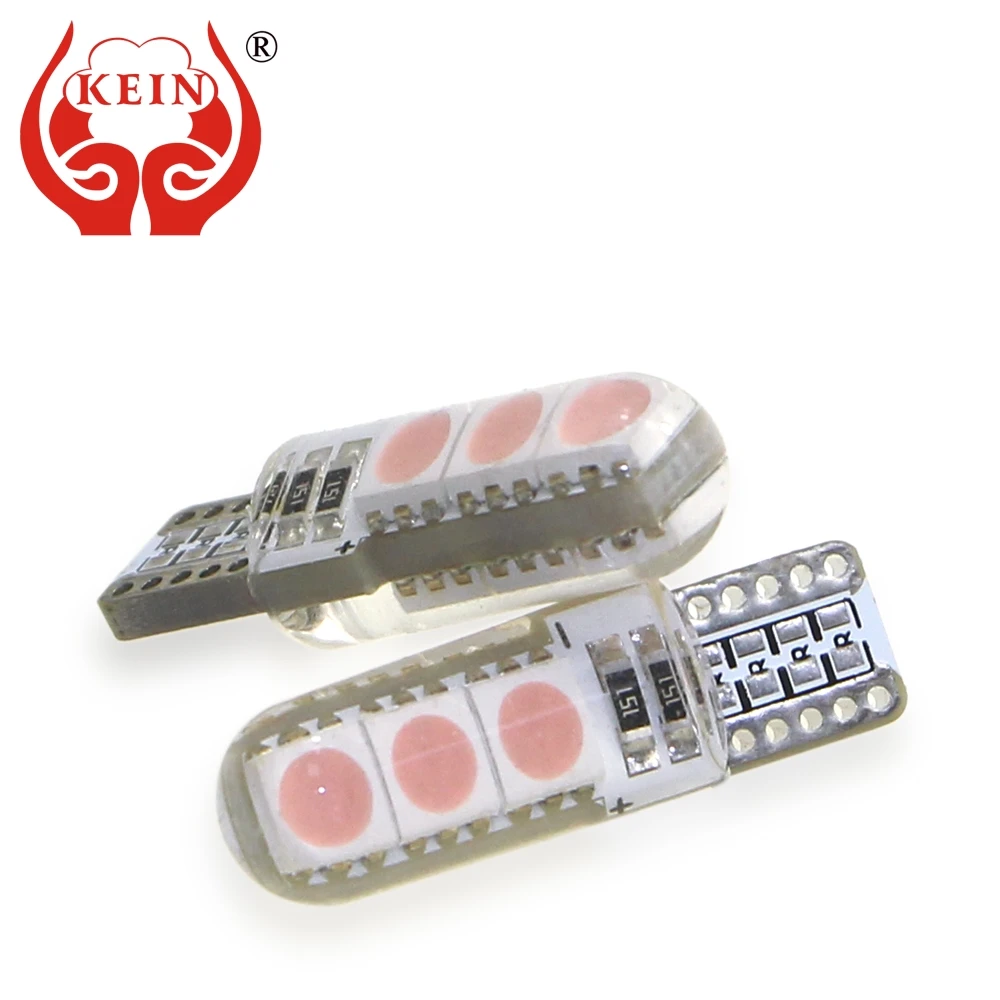 

KEIN 20PCS silicone 6smd 5050 W5W LED T10 194 168 t10 led Reading lights Door License Plate Interior Lamp 12V Trunk Signal Bulb