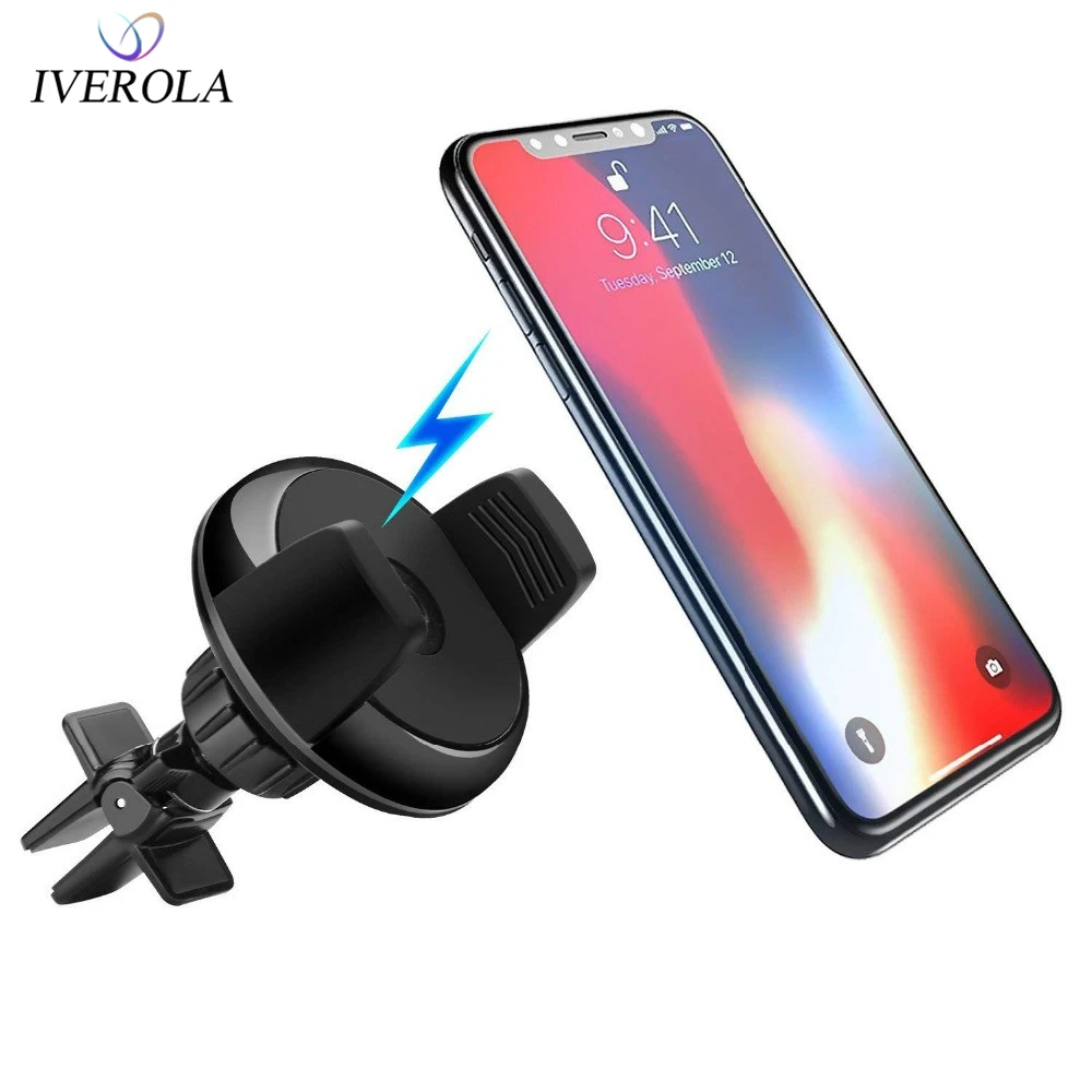 

Univerola 2 in 1 Car Air Vent Phone Holder Qi Wireless Charger for iPhone X 8plus USB Charger Power Charging For Samsung S8 S7