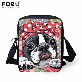 

FORUDESIGNS Women Shoulder Bag Boston Terrier Print Crossbody Bag for Teenager Girls Kids Messenger Bag Fashion Clutch Mochila