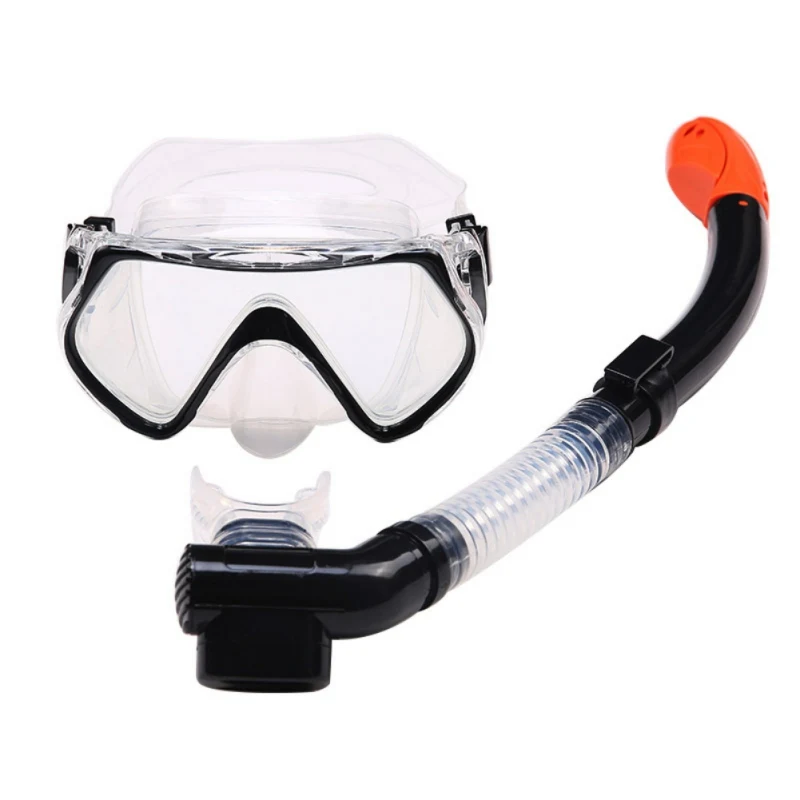 Professional Diving Google Mask Breathing Tube Liquid Silicone PC Full